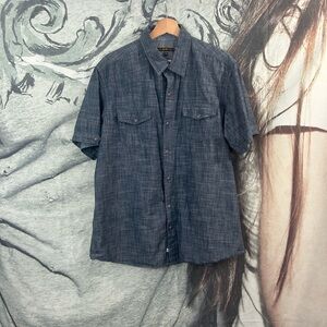 PD&C Dark Blue Casual Button Down Shirt